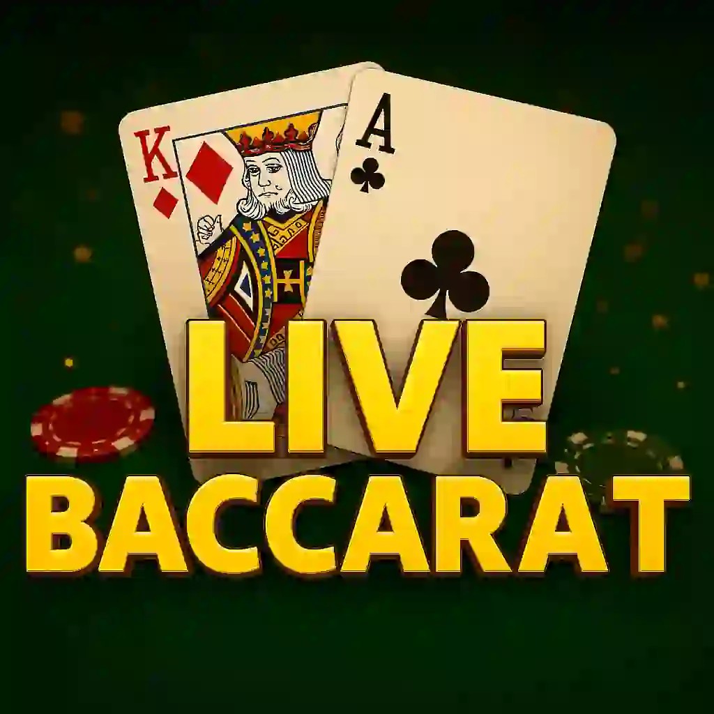 Live Baccarat slot logo by Pragmatic Live at Vegasino CasinoLive Baccarat