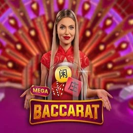 Official Live Casino logo: Mega Baccarat by Pragmatic Play at Vegasino Casino