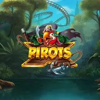 Official Slots logo: Pirots X by ELK Studios at Vegasino Casino